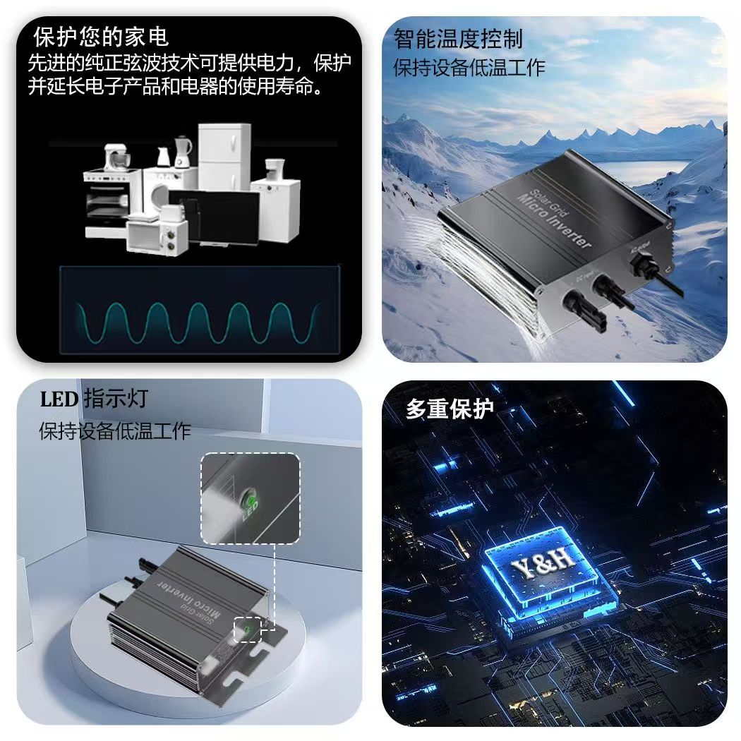 Renewable Energy Yes Please - MPPTソーラーインバーター スマートマイクロPVシステム 180W 500W 700W DC