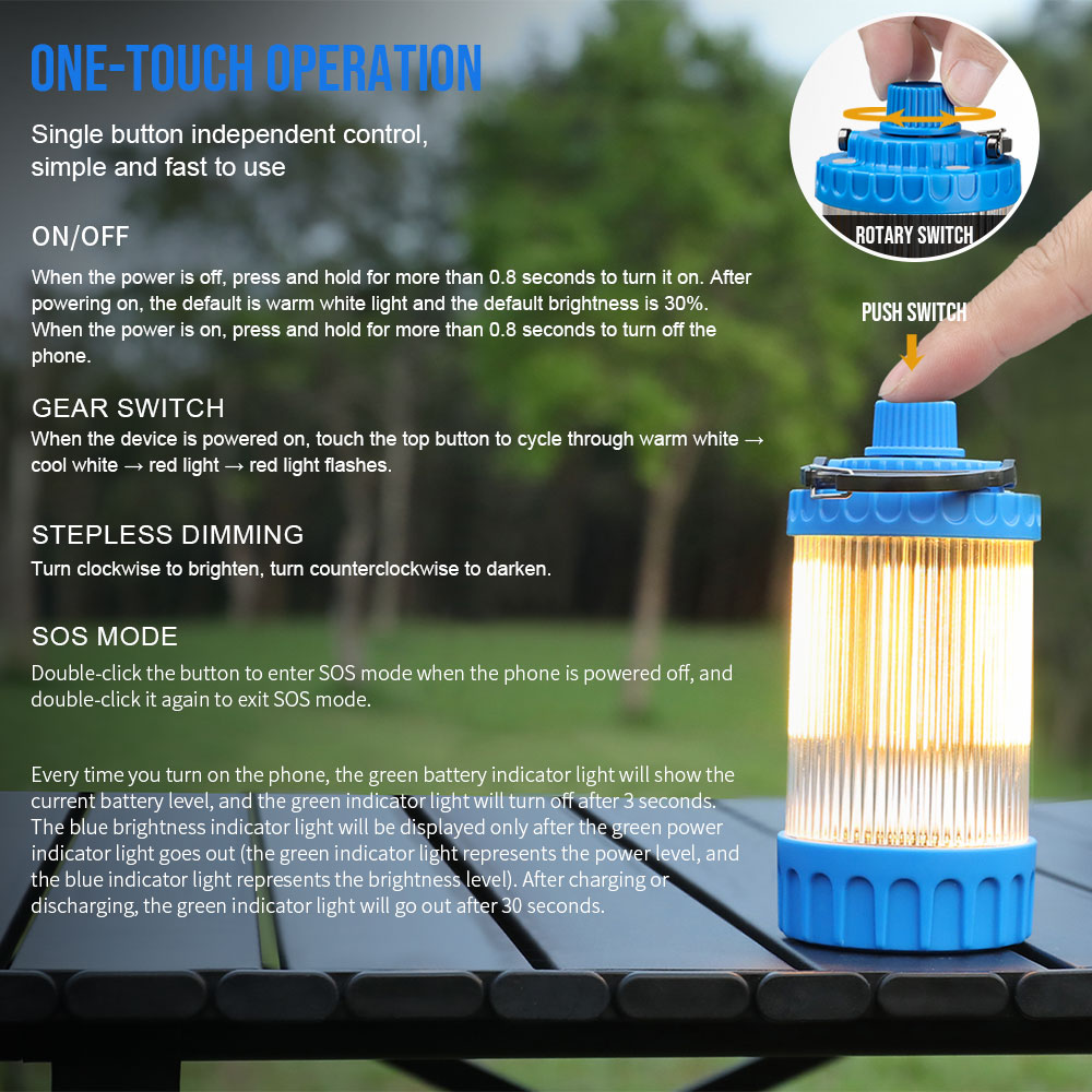 Trustfire-USB充電式LEDキャンプライト、内蔵2 - Renewable Energy Sources のレビューと価格