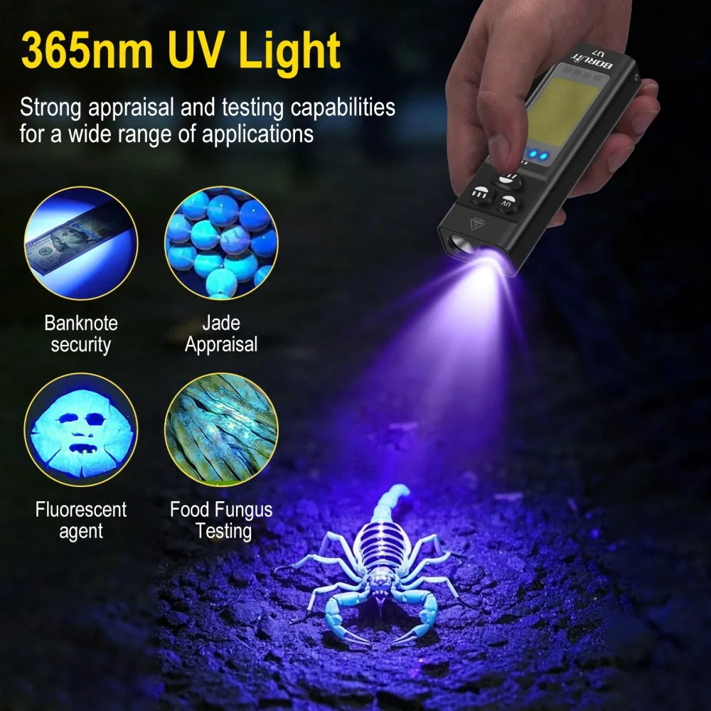 BORUiT U7 UV LED EDC懐中電灯 1100L - Renewable Energy Sources のレビューと価格