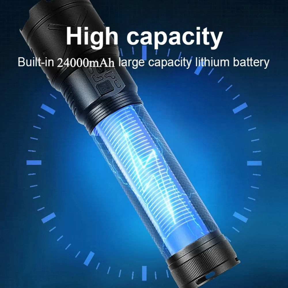 24000mAh 超高輝度 LED 懐中電灯 USB 充電式 - Renewable Energy Sources のレビューと価格